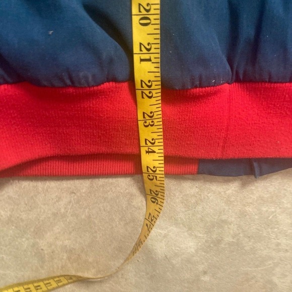 Woolrich Jacket Mens Size XL Bomber 80s 90s Full Zip Red Stripe Blue High Neck - Picture 7 of 10